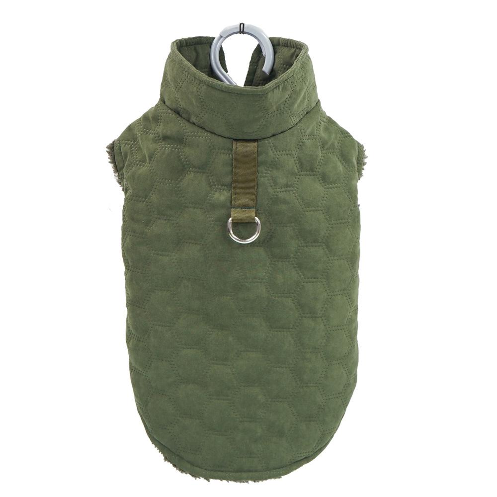 

Pet it in autumn and winter, pet cotton-padded clothes, Bi Xiong Schnauzer Corgi, small and medium-sized dogs, dog clothes can be towed, new models S темно-зеленого