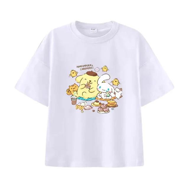 Camiseta Fofa De Desenho Animado Pompompurin Cinnamoroll XXL
