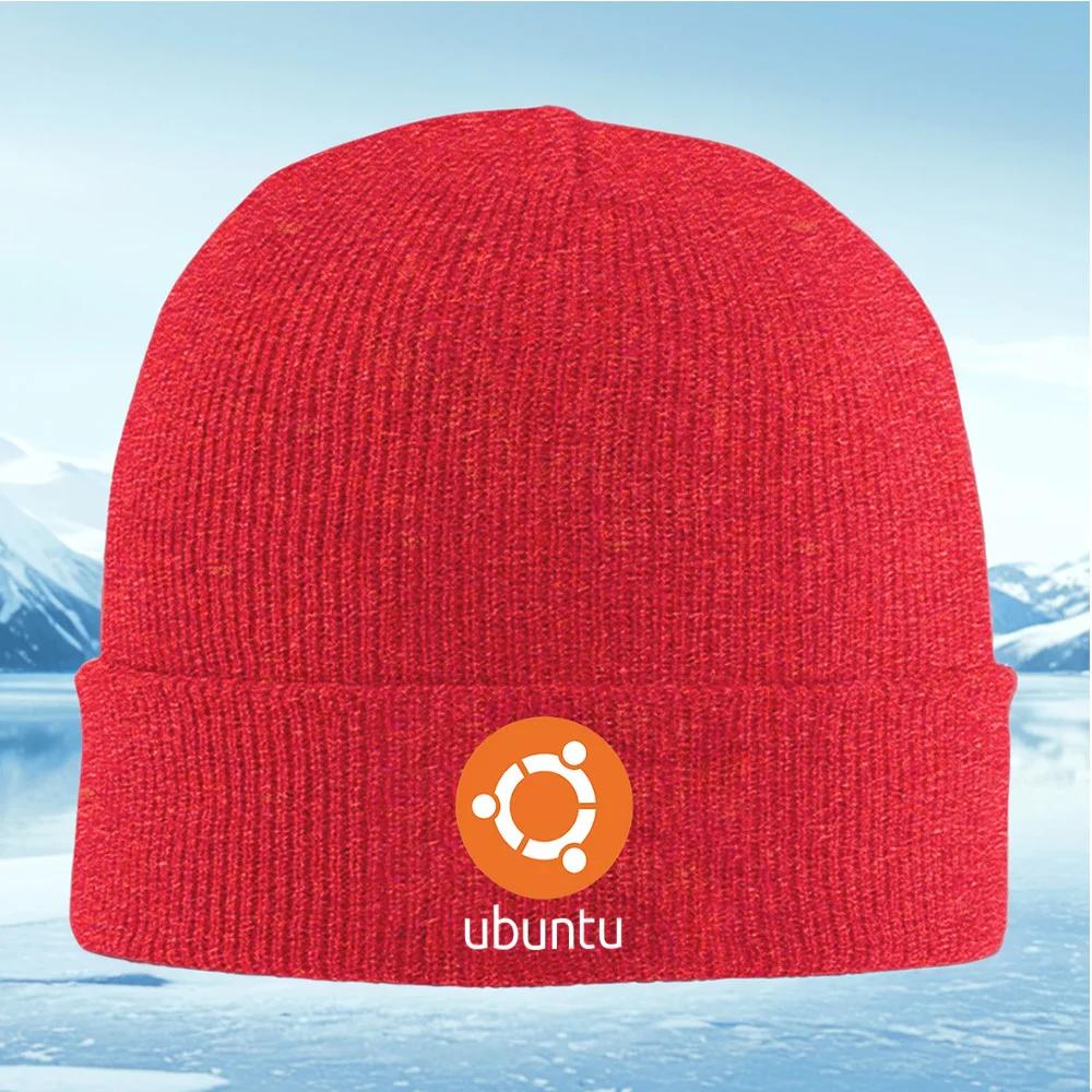 

Circle designwhite shapes Ubuntu Knitted Hat Unisex Women Unisex Beanie Pullover Cap Winter Thermal Warm Christmas Outdoor Cyclin