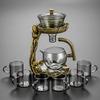 New Chinese Style Glass Lotus Autumn Light Lazy Automatic Teaware Set Business Gift High Borosilicate Glass Tea Maker