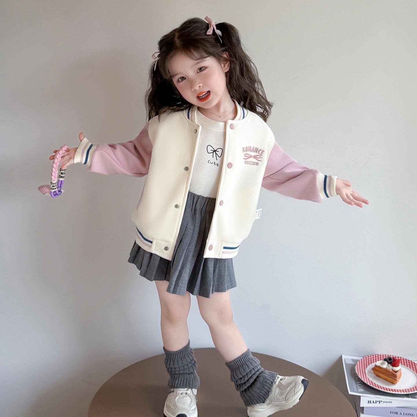 

Трендовая осенняя куртка для девочек 2025 - Повседневная весенне-осенняя верхняя одежда в бейсбольном стиле 140 cm абрикосовый