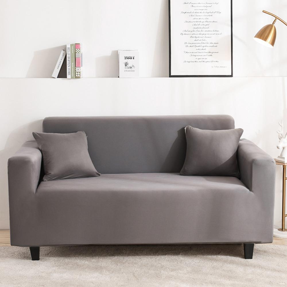 Milk Silk Sofa Cushion Printing All-inclusive Solid Color Lazy Cover Elastic Three-person Sofa Cover