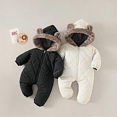 Tutina da neonato foderata in velluto per autunno/inverno
