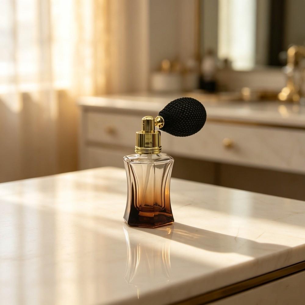 Curved Faceted Air‑Ball Perfume Bottle Glass Empty Perfume Container Gift Giving
