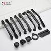 128mm Home Hotel Italian Aluminium Alloy Black Color Furniture Handles Drawer Kitchen Cabinet Bookcase Hardware Cabinet Pulls