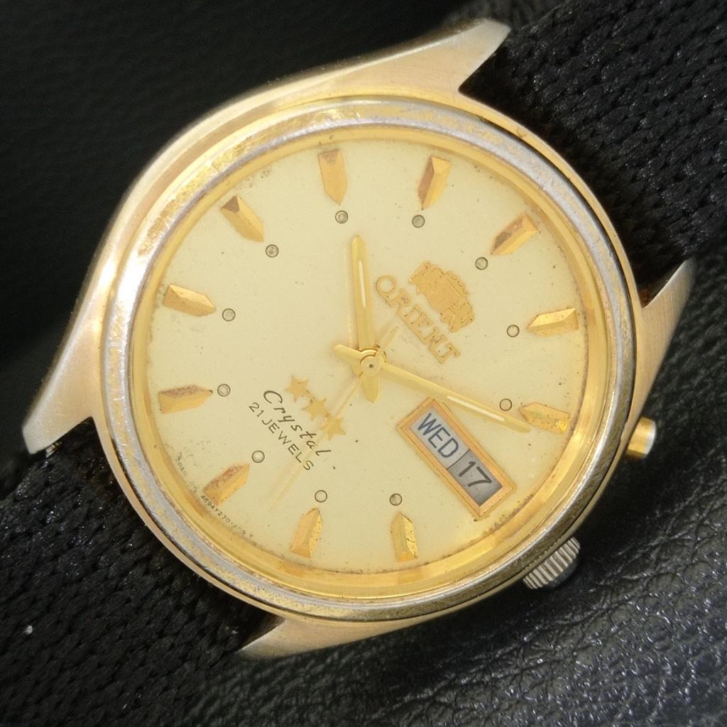 

ЯПОНИЯ ВИНТАЖ ORIENT CRYSTAL АВТОМАТИЧЕСКИЕ 46941 МУЖСКИЕ ЧАСЫ С ОРИГИНАЛЬНЫМ ЦИФЕРБЛАТОМ a703396-1