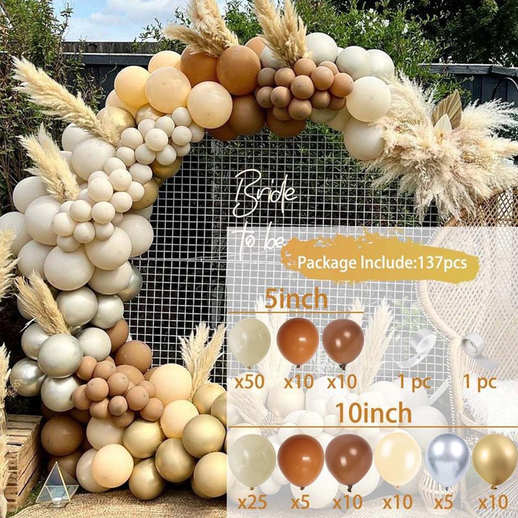 Apricot Coffee Brown Balloons Garland Arch Kit Wedding Birthday Party Decorations Kids Baby Shower Supplies Latex Balloon Globos