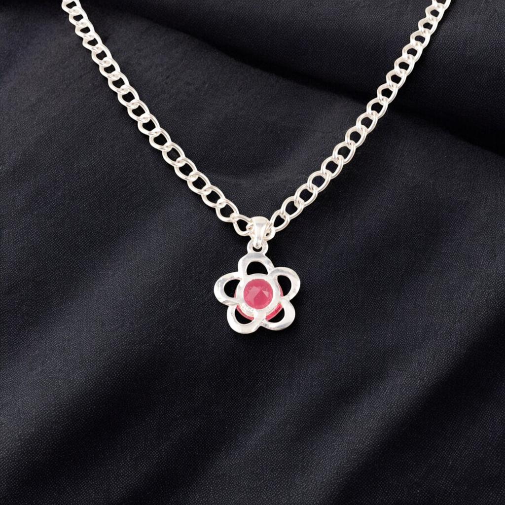 Rosa Turmalin Ädelsten 925 Sterling Silver Handgjord Smyckeshänge För Gåva CP-27-4