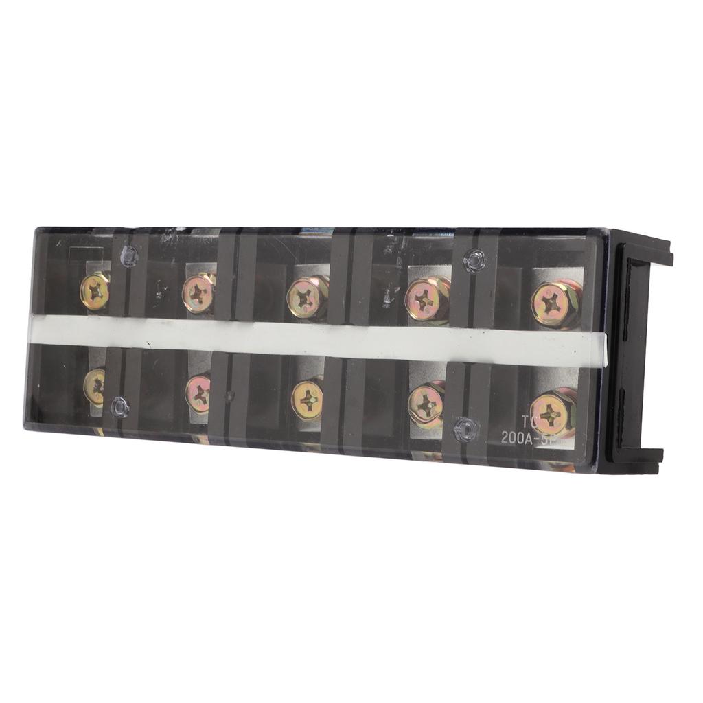 Koblingslist Dobbelt Rad Høy Strøm Skruekoblingsblokk med PC-deksel for Belysning Strømfordeling 200A 600V 5