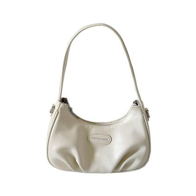 Minority Texture Underarm Bag Female Autumn and Winter Single Shoulder Crossbody Bag Advanced Sense Cloud Silver Crescent Bag