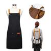 2026 Black Waterproof Waist Apron: Catering, Coffee, Milk Tea - Printed Logo, Oil-Proof, Hotel & Kitchen Use