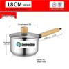 20CM 304 Stainless Steel Soup Pot with Wooden Handle