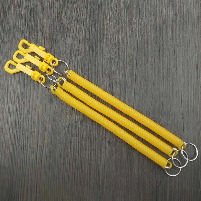 1Pc Stretching 2 Meters High-quality Bold Plastic Spring Rope with Keychain Elastic Rope Plastic Telescopic Rope with Hook Buckle