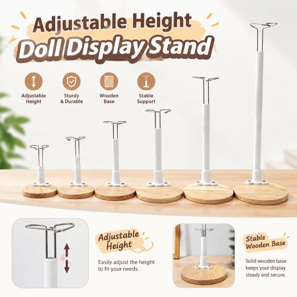 Metal Wire Support Doll Support Holder Wooden Base Doll Stand Figure Display Stand Collectibles