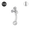 New Styles Best Selling F136 Titanium Zircon Butterfly Gold Inlaid Eyebrow Nail Screw Ball Fashion Body Jewelry