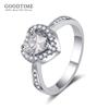 Fashion Women Jewelry Sets For Party Pure 925 Silver Bridal Love Heart Zircon Necklace Earrings Ring Set Accessories