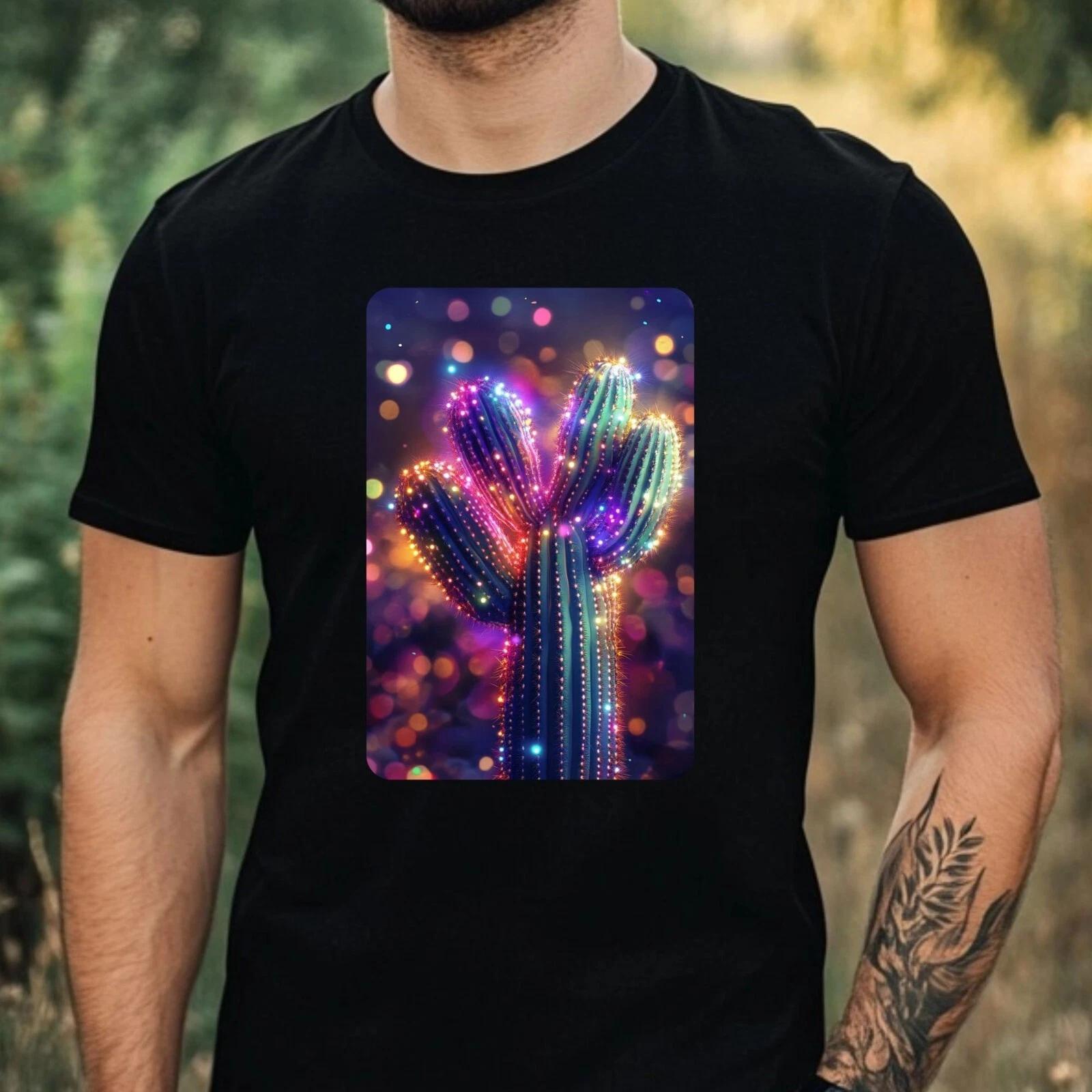 T-Shirt Herren Kaktus im Licht Motiv Baumwolle Größe XS bis 5XL XS