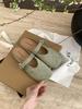 Mary Jane Bag Head Half Slippers Women's Summer Wear Half Drag 2025 Color Soft Flat Bottom One Pedal Mill Shoes Tide