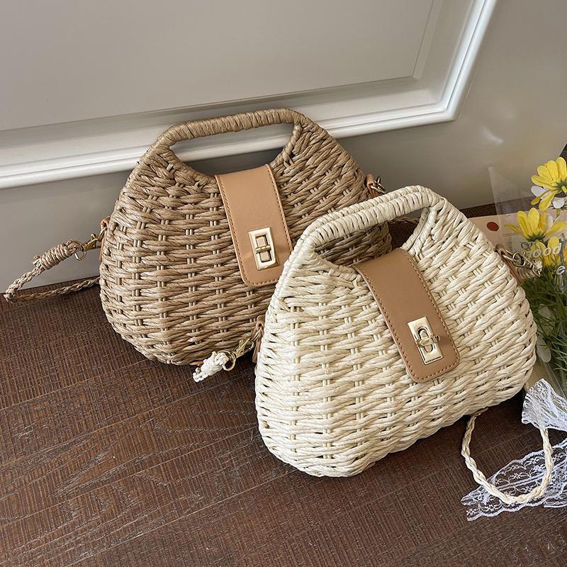 Woven Elegant Straw Woven Bag Summer Travel Beach Shoulder Bag Crossbody Bag Fashion Wicker Rattan Bag Women Handbags 2026 New