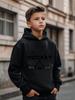 Children Hoodie Hockey Letter Crossed Sticks Puck Graphic Print Long Sleeve Pullover Sweatshirt Casual Kids Sport Tops For Autumn Daily Outdoor Wear