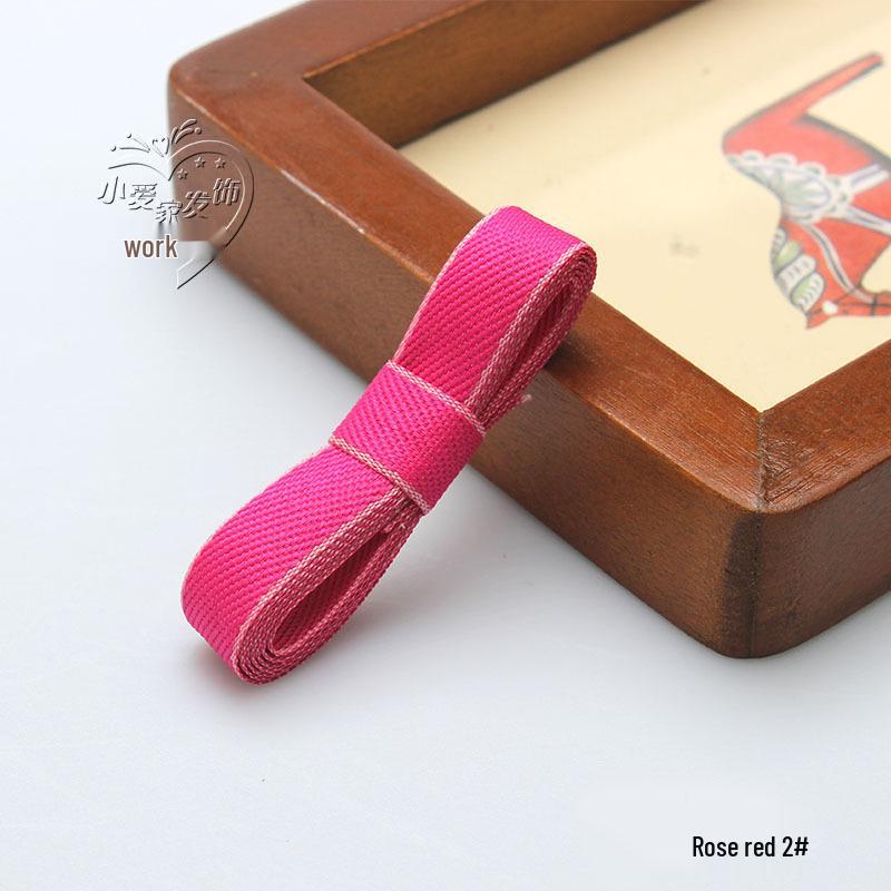 10 Yards 1cm Korean Colored Edge Cotton Webbing for Hair Clip Bows and Ribbon Accessories