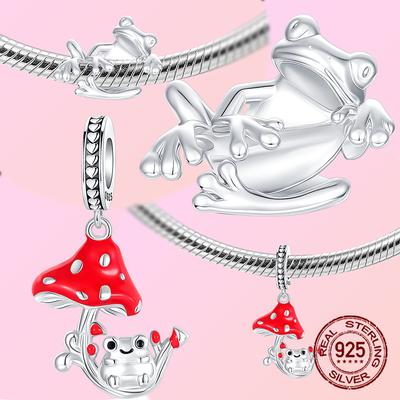 Frosch und Pilz Anhänger Kupfer Frosch Perle Hängender Anhänger Passend für Armband Halskette DIY Schmuck