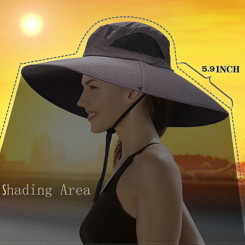Women Super Wide Brim Sun Hat UPF50+ Waterproof Bucket Hat for Fishing, Hiking, Camping Wlgd