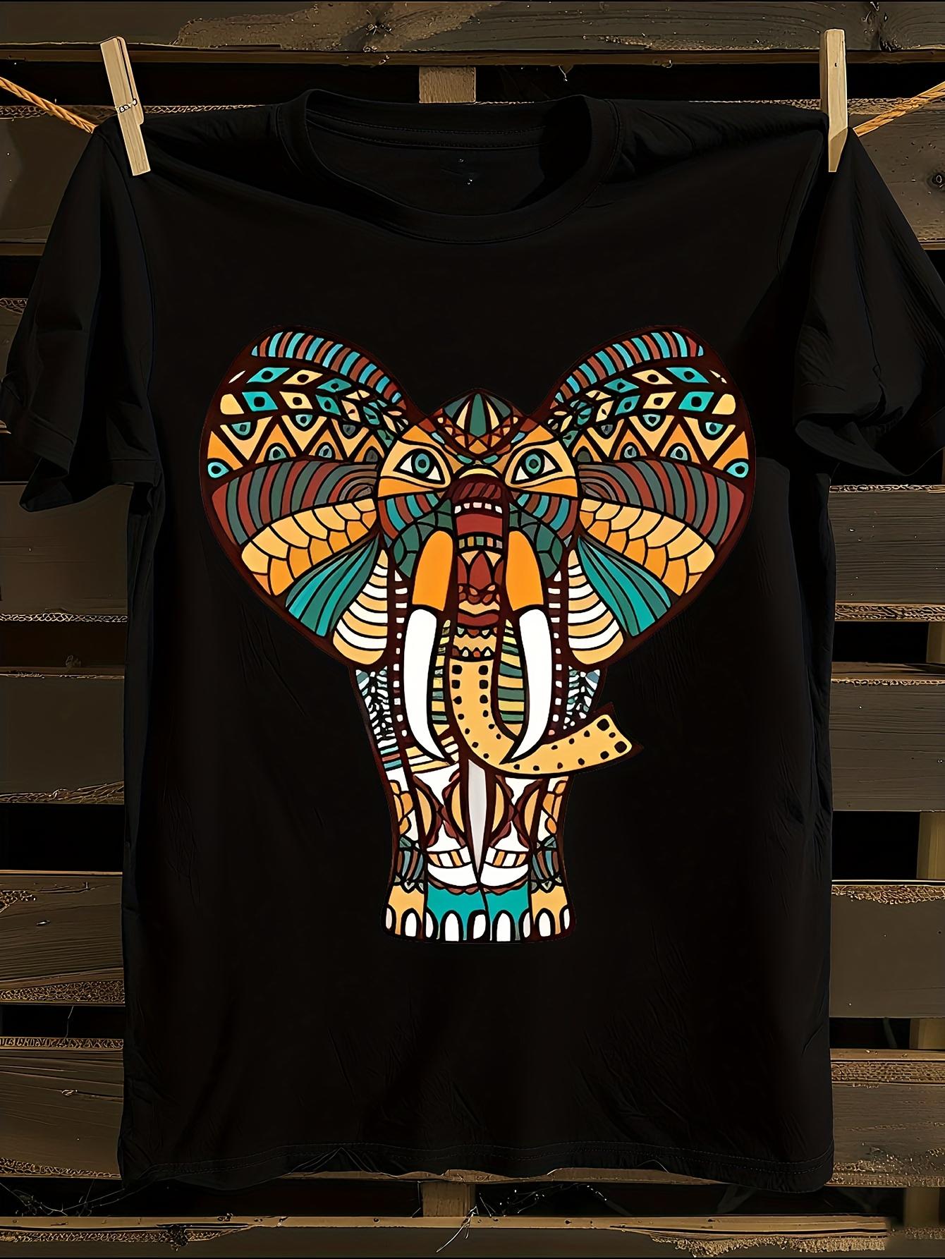 Luxury Thailand and WoOversized Elephant Print T-shirt XXXXL