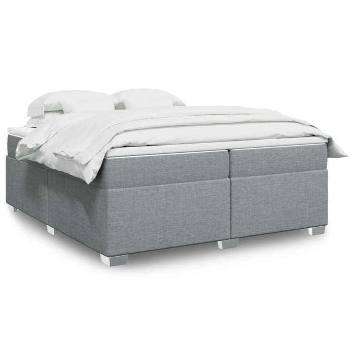 Maison Exclusive - Sommier à lattes de lit avec matelas Gris clair 200x200cm Tissu
