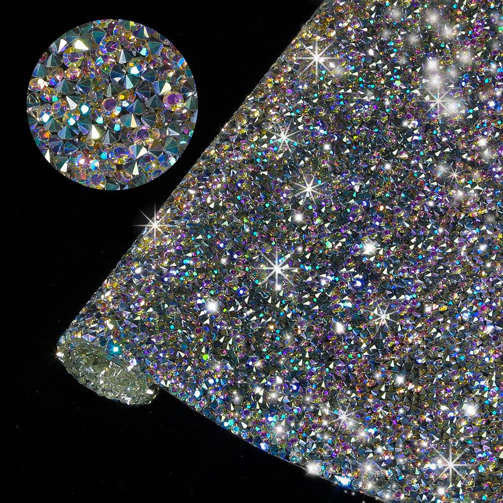 VC 20*24cm *40 Self-Adhesive Glass 3D Eco-Friendly Rhinestone Flatback 14 Facets Strip Sticker DIY Accessories Phone
