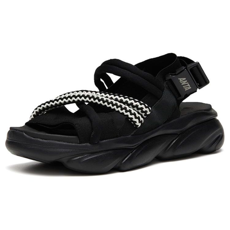 ANTA Women Chunky Platform Sandals Black White 922326965-1