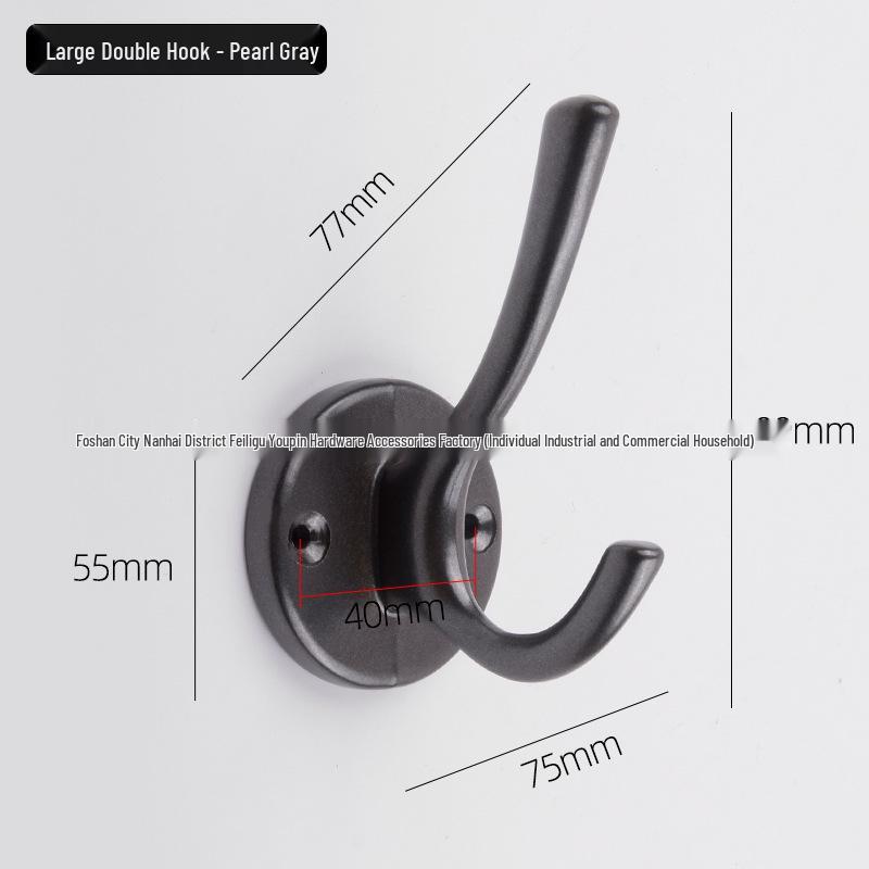 Aluminum Alloy Door Hook: Single/Double Wall, Bathroom & Kitchen Clothes Hanger