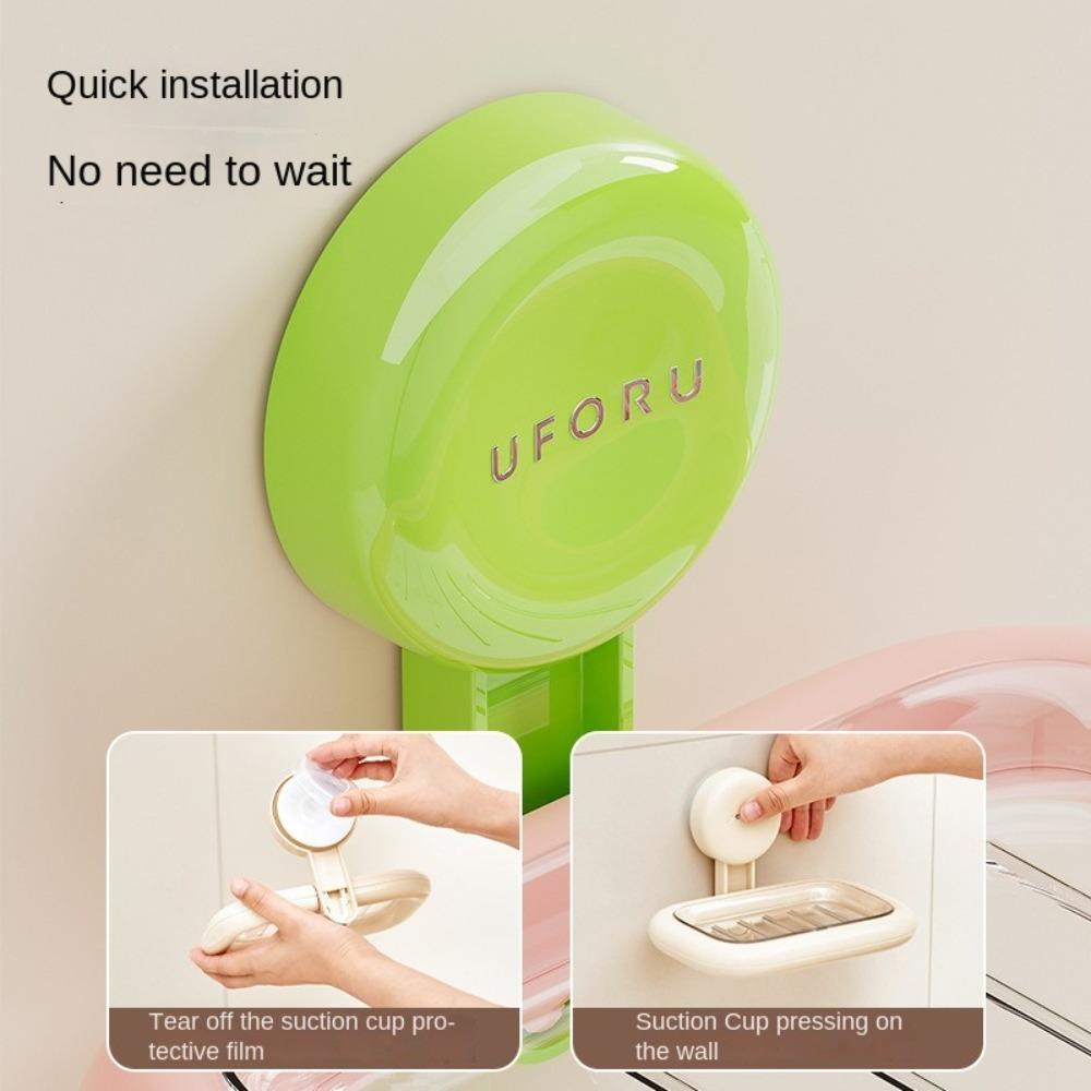 Wall Mounted Soap Dish Holder Non Perforated Soap Storage Tray Suction Cup Soap Box  Bathroom