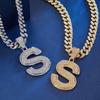 European American Trendy Hip-Hop Cuban Necklace Customizable Best Selling Alloy Rhinestone Female Pendant Fashion Necklaces