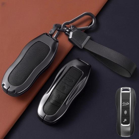 Zinc Alloy Leather Car Key Case Cover For Porsche Panamera 911 Macan Cayenne