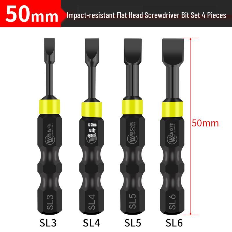 Impact-Resistant Slotted Drill & Screwdriver Bit for Electric and Pneumatic Tools
