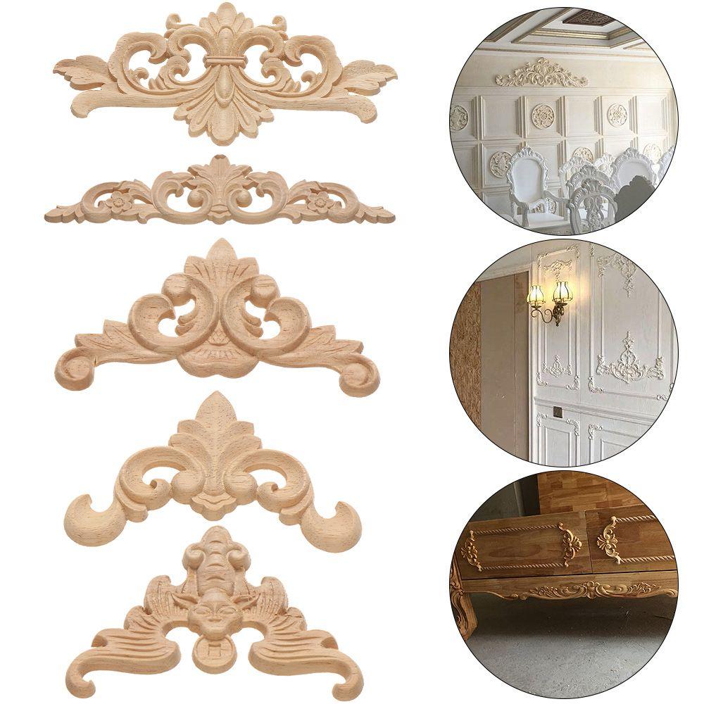 High Quality Wall Door Decoration Unique Corner Appliques Frame Woodcarving Decorative wooden Figurines Crafts Wood Carved