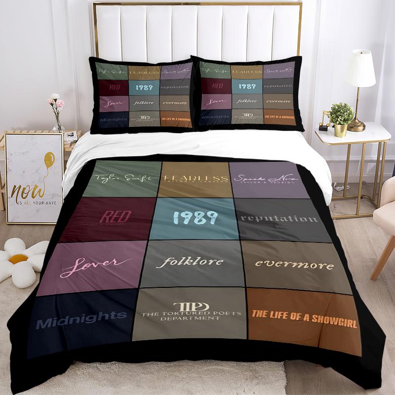 3Pcs Taylor Swift Album Covers Bedding Sets For All Sizes New 3D Printed Bed Cover Comforter Duvet Cover Pillowcase Bedroom Decoration