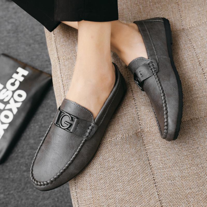 Loafers Men'S Lazy Shoes Soft Leather Shoes Korean Version Casual Shoes Men'S Shoes Summer Men'S Versatile Trend Shoes