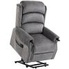 Power Lift Recliner with Vibration Massage and Heat, Lift Chair for Tall with Wood Grip, Pocket Spring, Light Grey