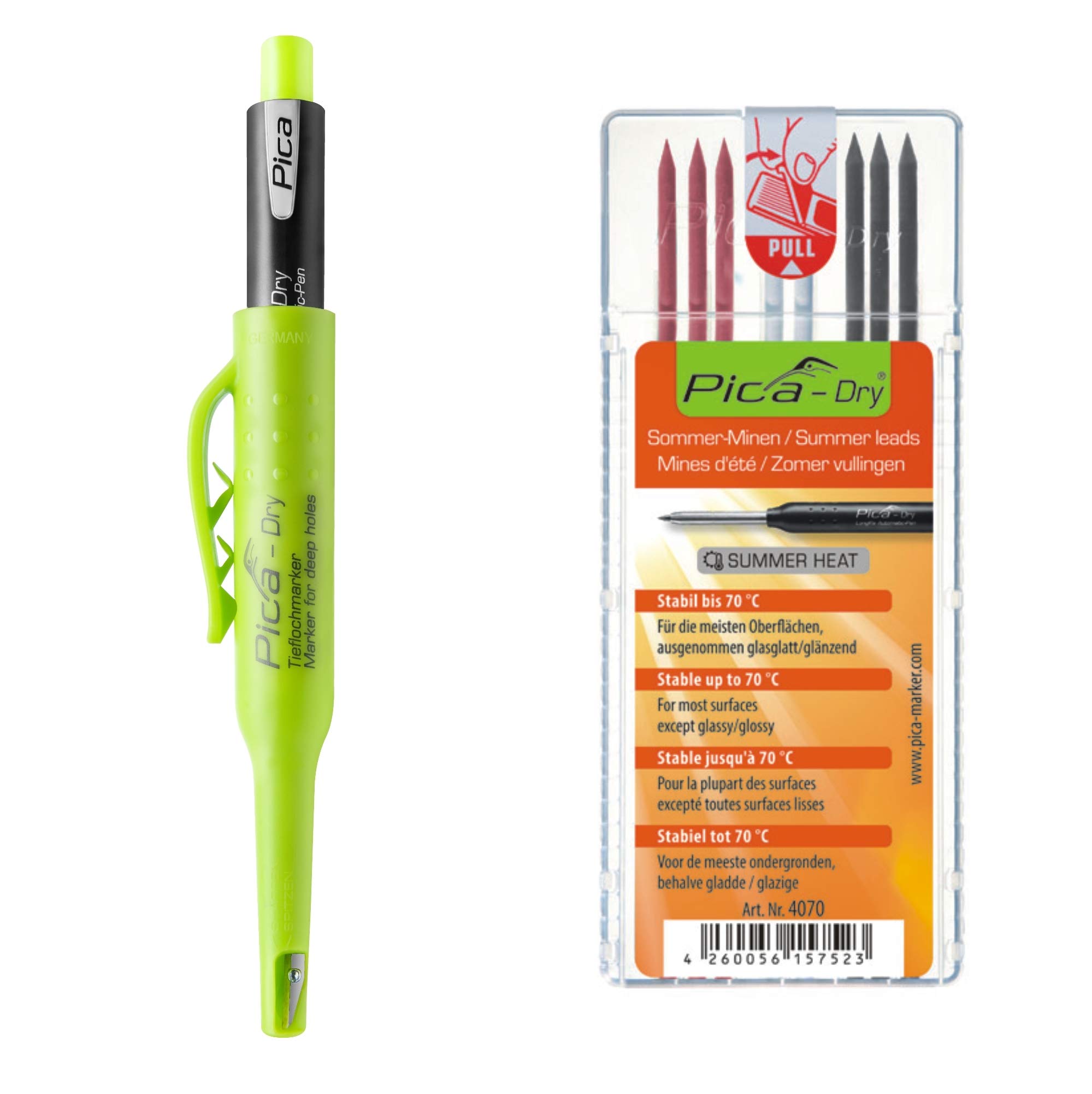 

Pika Marker Dry Long Life Automatic Pen 3030 4070 Refill Set Summer + Heat… белый