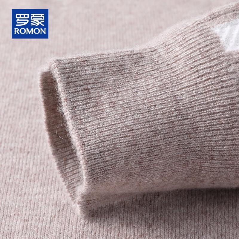 ROMON Men's 100% Cashmere Thick Crew Neck Sweater