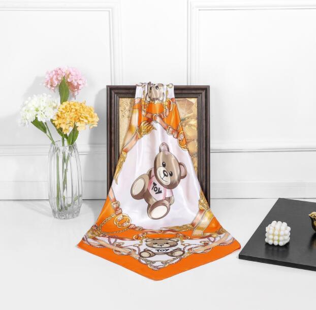 New Designs 90*90cm Square Silk Scarves Women Foulard Head Scarf Ladies Shawl Wrap Bandanna Female Chiffon Hijab Beach Scarf