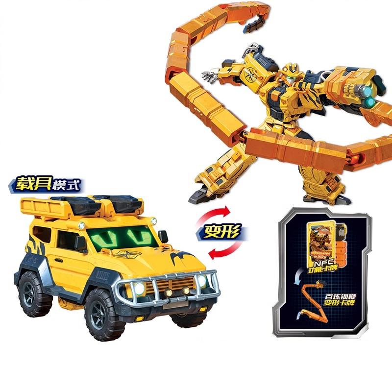 2026Metal Cardbot S BLUE COP TRINITY Drilling Vehicle Transform Combined Robot Action Figures Toys Car Card Animation Model Gift