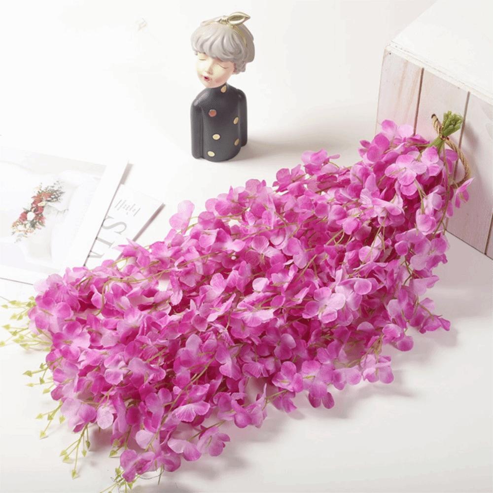 10PCS Bright Color Artificial Wisteria Hanging Flower Wisteria Flower Strips  Ceiling