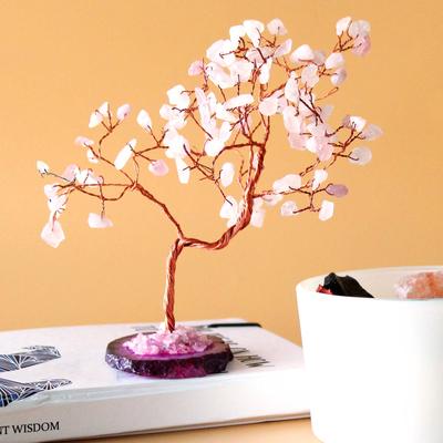 Rose Quartz Crystal Tree Pink Agate 100 Gemstones