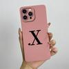 For iPhone 13 Pro Max Case iPhone 13 Pro Cover Cute Couple Initial Letters Square Skin Phone Case Matte Shockproof Back Cover
