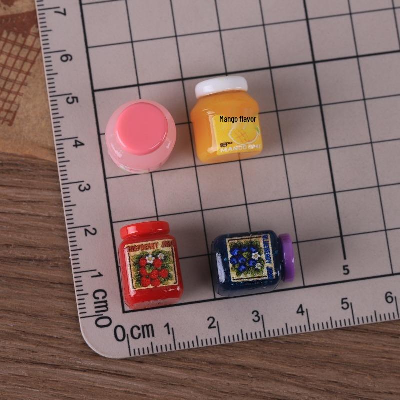 Mini 3D Jam Can DIY Kitchen Scene Keychain Pendant Resin Ornament