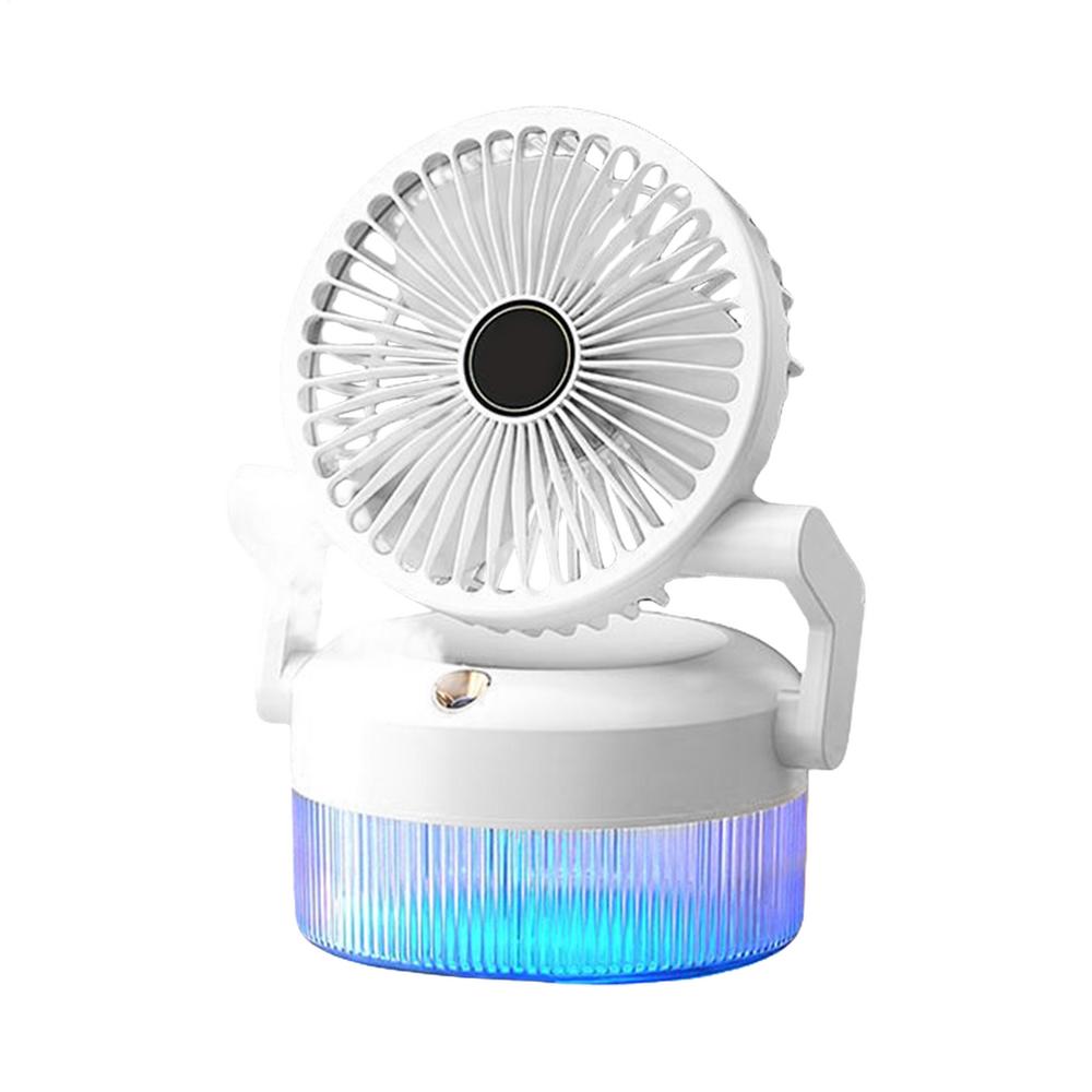 Misting Fan Portable Air Circulator USB Rechargeable Multifunctional Portable Foldable Fan With Light For Travel Gym Desk Tent