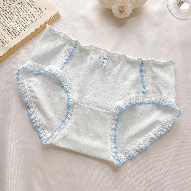 Class A Girls  Cotton Underwear - Antibacterial, Comfortable, Breathable, Mid-Waist, Hip-Hugging Triangle Panties L (95-115 jin) синий